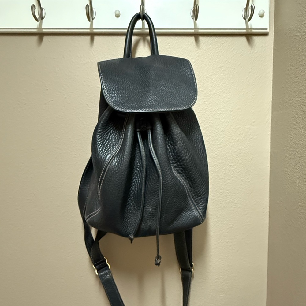 Coach Black Leather Backpack